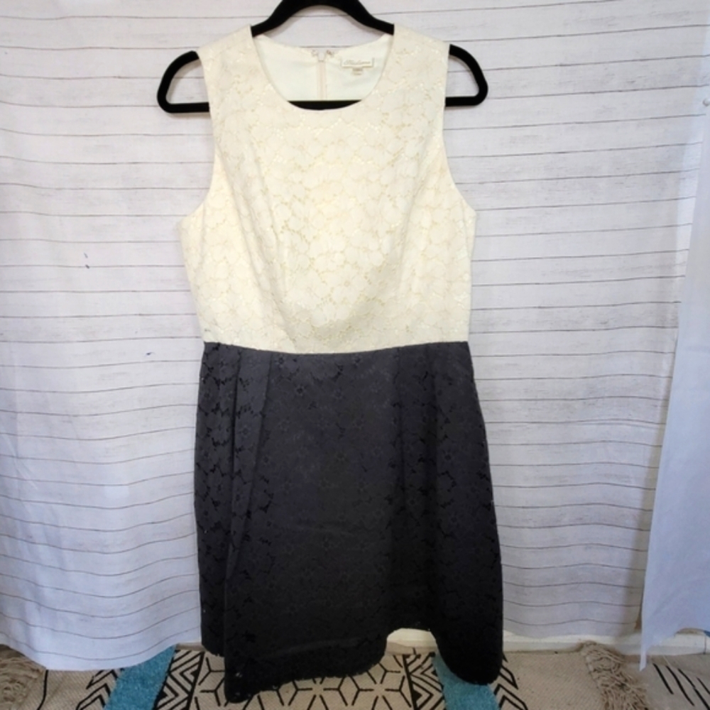 SHOSHANNA COLORBLOCK LACE A LINE DRESS, SZ 10